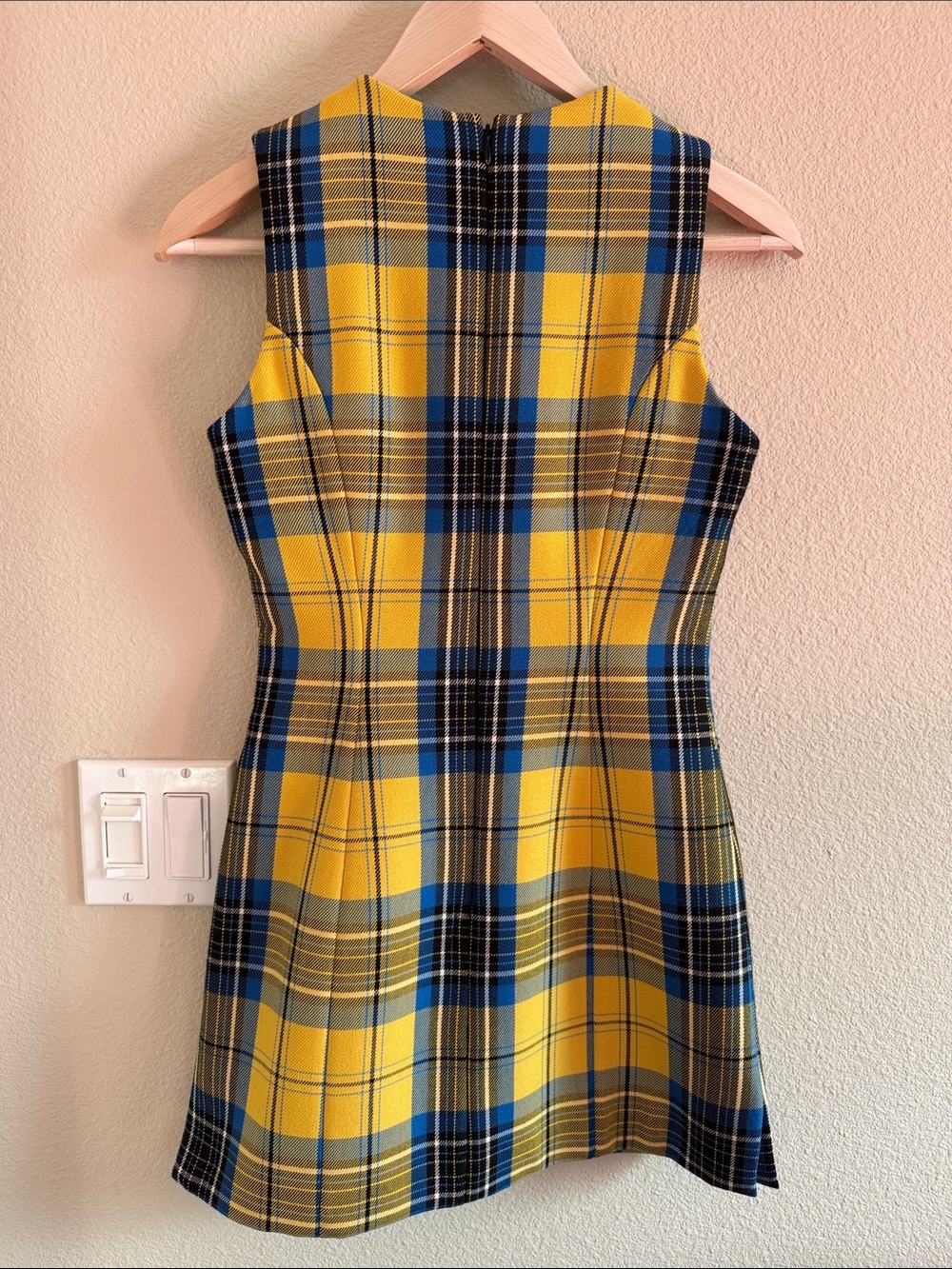 Off-White Check Bullet Wool Minidress sz 40 / XS / Small - Picture 7 of 13
